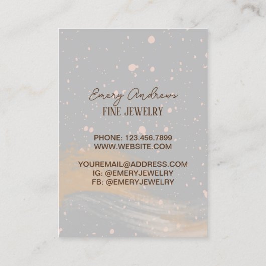 シンプルジュエリーデザイナーのネックレスホルダーディスプレイ 名刺 (裏面)