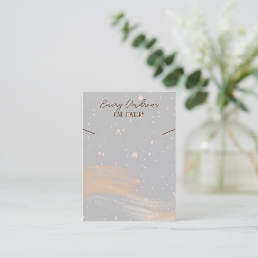 シンプルジュエリーデザイナーのネックレスホルダーディスプレイ 名刺 (スタンド正面)