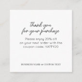 シンプルジュエリー気に指示Thank You Business エンクロージャーカード (裏面)