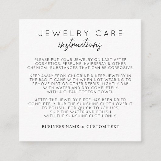 シンプルジュエリー気に指示Thank You Business エンクロージャーカード (正面)