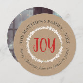 シンプルジョイサークルホリデーフォトカード シーズンカード (正面/裏面)