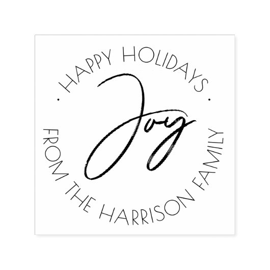 シンプルジョイハッピーホリデイズファミリーグリーティング セルフインキングスタンプ (デザイン)