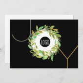 シンプルジョイビジネスロゴハッピーホリデーズリース シーズンカード (正面/裏面)