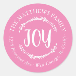 シンプルジョイ丸差出人住所ラベル ラウンドシール