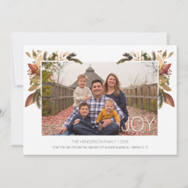 シンプルジョイ水カラーフローラクリスマスカード シーズンカード