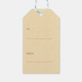 シンプルジョイ銅メタリックミニマリストホリデーグレー ギフトタグ (裏面)