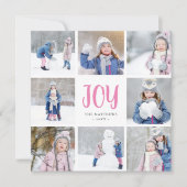 シンプルジョイ | 8正方形フォトコラージフラット シーズンカード (正面)