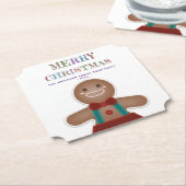 シンプルジンガーブレッドクッキークリスマス・ホリデー・パーティー ペーパーコースター (アングル)