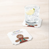 シンプルジンガーブレッドクッキークリスマス・ホリデー・パーティー ペーパーコースター (インサイチュ)