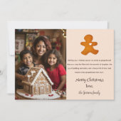 シンプルジンジャーブレッドマンミニマルおもしろい写真クリスマス シーズンカード (正面)