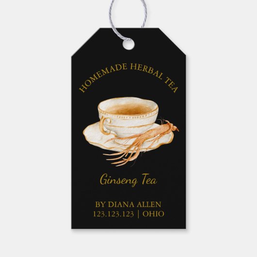 シンプルジンセンティつるラベル ギフトタグ (正面)