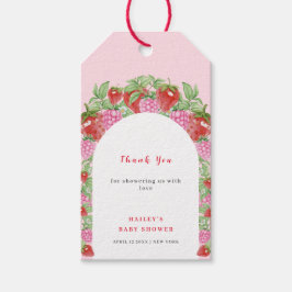 シンプルスイートストロベリーアーチベビーシャワー ギフトタグ