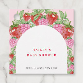 シンプルスイートストロベリーアーチベビーシャワー フェイバータグ