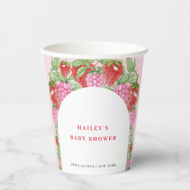 シンプルスイートストロベリーアーチベビーシャワー 紙コップ
