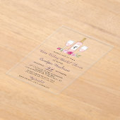 シンプルスイートワインテイスティングブライダルシャワー アクリル招待状 (レイダウン)