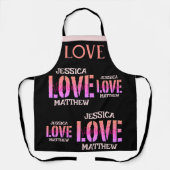 シンプルスウィートロマンチックラブカップルのバレンティンギフト エプロン (正面)