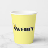 シンプルスウェーデンモダンスウェーデン国旗のお土産 紙コップ (正面)