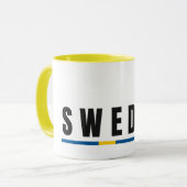 シンプルスウェーデンモダンスウェーデン手紙国旗の土産 マグカップ (正面左)