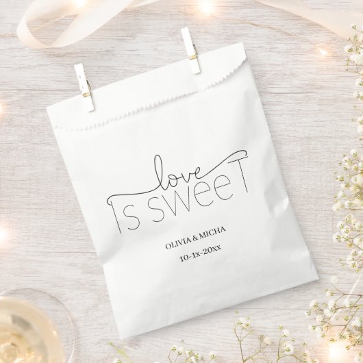 シンプルスエレガントクリプト愛は甘い結婚式の引き出物 フェイバーバッグ (クリップ留めされた状態)