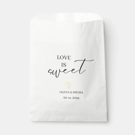 シンプルスエレガントクリプト愛は甘い結婚式の引き出物 フェイバーバッグ (正面)