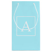 シンプルスカイブルーモノグラム スモールペーパーバッグ (裏面)