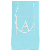 シンプルスカイブルーモノグラム スモールペーパーバッグ (正面)