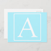 シンプルスカイブルーモノグラム ポストカード (正面/裏面)