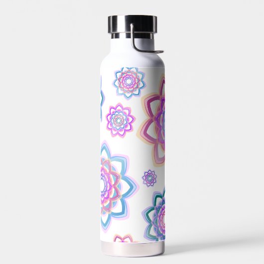 シンプルスカラフル抽象芸術モダンピンクパステル ウォーターボトル (左面)