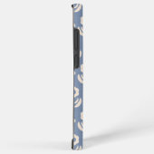 シンプルスカンジナビアの花々がクリーム・オン・ブルー SAMSUNG GALAXYケース (右側面)