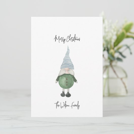 シンプルスカンジナビア緑格言メリークリスマス シーズンカード (スタンド正面)