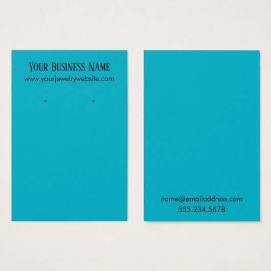 シンプルスキューバブルーイヤリングホルダー表示カード (正面&裏面)