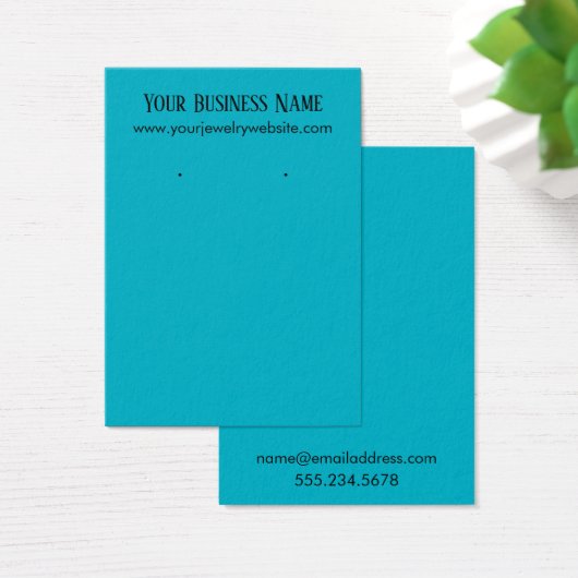 シンプルスキューバブルーイヤリングホルダー表示カード (デスク)