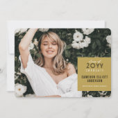 シンプルスクウェア・ミニマル写真卒業パーティー 招待状 (正面)