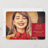 シンプルスクウェア・ミニマル写真卒業パーティー 招待状 (正面)