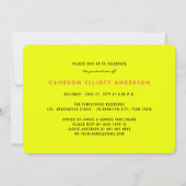 シンプルスクウェア・ミニマル写真卒業パーティー 招待状 (裏面)