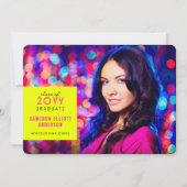 シンプルスクウェア・ミニマル写真卒業パーティー 招待状 (正面)