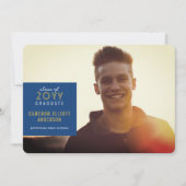 シンプルスクウェア・ミニマル写真卒業パーティー 招待状 (正面)