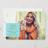 シンプルスクウェア・ミニマル写真卒業パーティー 招待状 (正面)