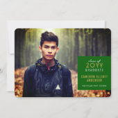 シンプルスクウェア・ミニマル写真卒業パーティー 招待状 (正面)