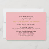 シンプルスクウェア・ミニマル写真卒業パーティー 招待状 (裏面)