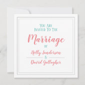 シンプルスクエアパステルカラーズウェディングデー 招待状 (正面)