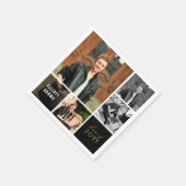 シンプルスクエアブロック4写真モダン卒業パーティー スタンダードカクテルナプキン (角)