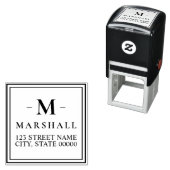 シンプルスクエアモノグラム差出人住所 セルフインキングスタンプ (インサイチュ)