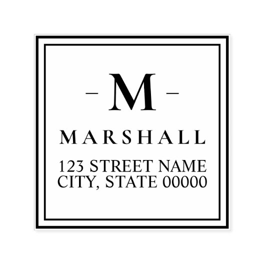 シンプルスクエアモノグラム差出人住所 セルフインキングスタンプ (デザイン)