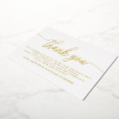 シンプルスクリッ結婚トありがとうご実在ざう 箔招待状 (回転した状態)