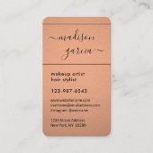 シンプルスクリフェイクプト銅箔エレガント垂直 予約カード (正面)