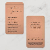 シンプルスクリフェイクプト銅箔エレガント垂直 予約カード (正面/裏面)