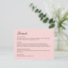 シンプルスクリプかわいらしト結婚ピンク エンクロージャーカード