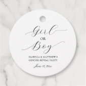 シンプルスクリプエレガントトの性別によるパーティーの表示 フェイバータグ (正面)