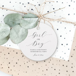 シンプルスクリプエレガントトの性別によるパーティーの表示 フェイバータグ